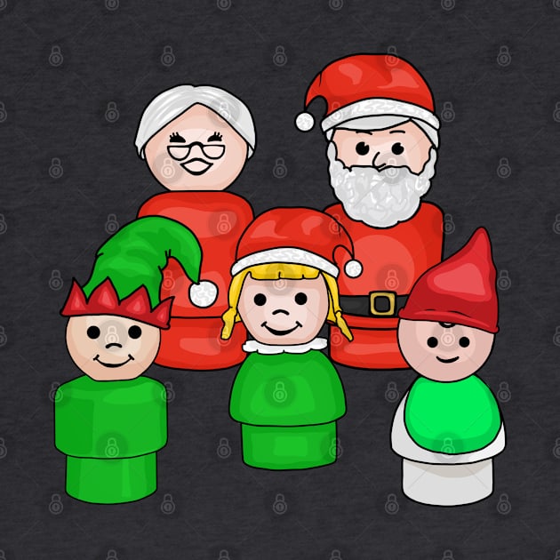 Santa, Mrs Claus, and 3 Little Elves by Slightly Unhinged